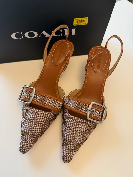 Coach Shoes - ✨ Brand New Coach Margot Crystal Signature Slingback Flats